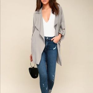 Lulu’s Light Grey Oversized Jacket